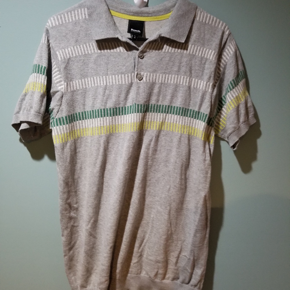 Bench urbanwear ribbed cuff polo shirt Size M